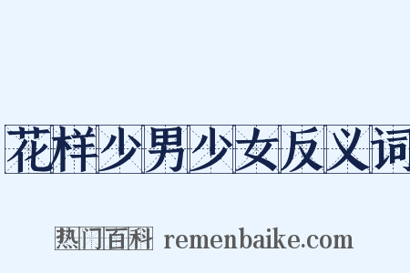 花样少男少女反义词是什么意思的图片